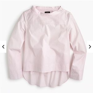 J Crew Funnel Neck Pink Striped Shirt 8